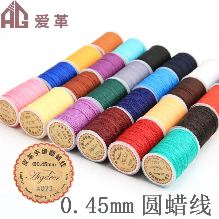 0,45 мм кожа ручной работы DIY Высокое качество восковая нить ручная вышивка Многожильная плетеная круглая восковая нить 25 цветов