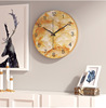 Nordic fashion marble texture metal living room circular hanging clock simple creative watch manufacturer