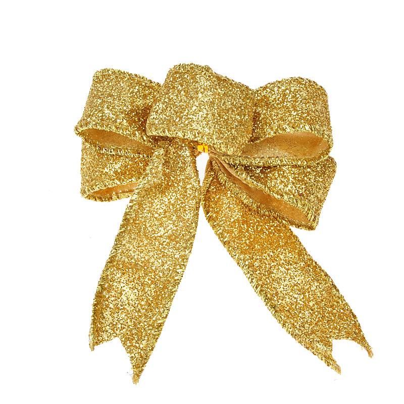 10cm decoración de Navidad arco brillo Rosa arco decoraciones de vacaciones árbol de Navidad colgante arco