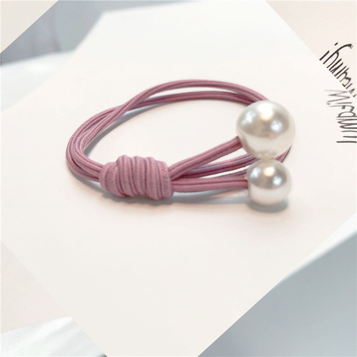 Japanese and Korean basic base small fresh pearl headband hair accessories knotted hair rubber band hair band hair rope for women