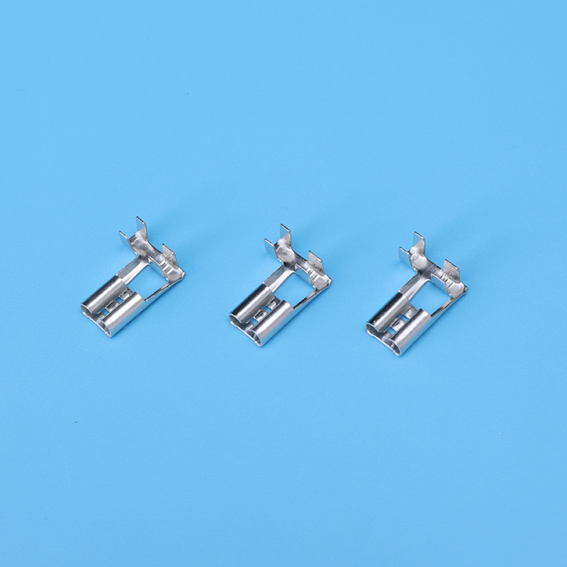 厂家直销6.3旗形插簧冷压端子 旗型插拔式接线端子 弯头插簧端子