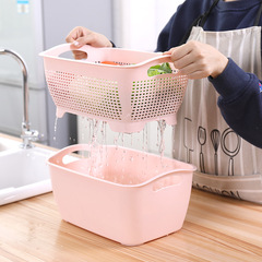 Eskay Fruit and Vegetable Storage Box, Large Capacity Refrigerator Food Preservation Box, Kitchen Drain Basket, Plastic Washing Basin, Extra Large