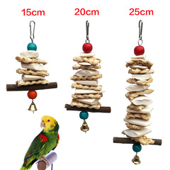 Parrot toy, biting supplies, bird toy squid bone necklace, grass-woven corn husk toy, apple branch biting