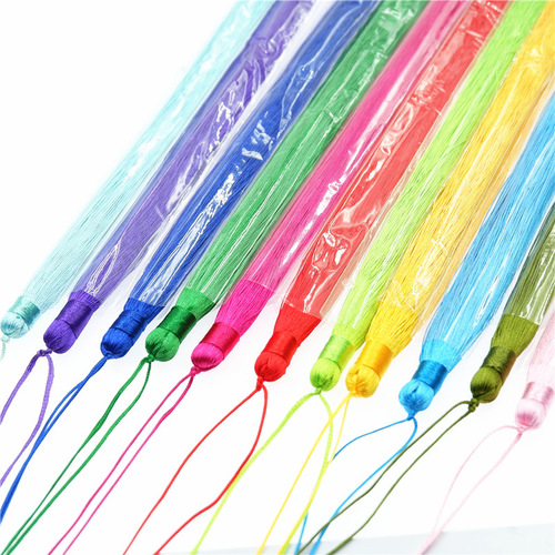 30cm Large-Sized Tassel Pendant Earrings with Flowing Tassels, Fan-shaped Craftsmanship Tassel Accessory, Silk Tassel Line Pendulum Wholesale