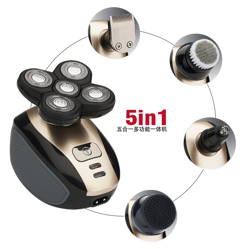 1800 Five-in-one Electric Shaver Multifunctional5-head Rechargeable Shaver Whole Body Water Washing Bald Machine