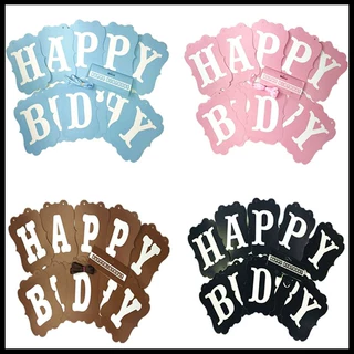 方形生日快乐拉旗放心happy birthday拉花挂条横幅外贸