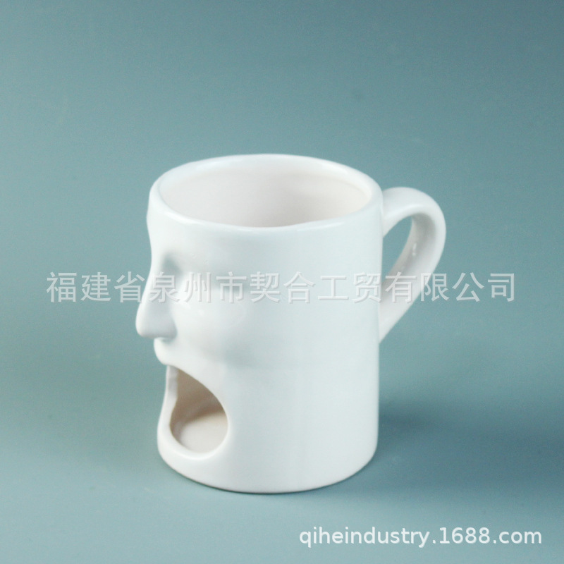 Cerámica tostada nueva taza de café de cerámica creativa desayuno cara tostadas exportación taza de leche