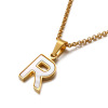 Necklace with letters, fashionable golden chain for key bag , accessory, Korean style, city style, English letters, European style