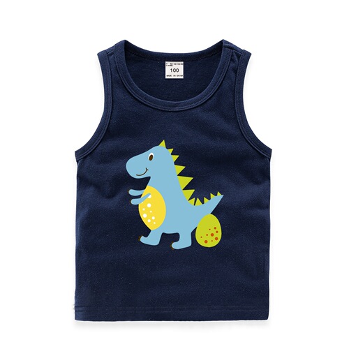 Children's Summer V-Neck T-shirt - Pure Cotton Breathable T-shirt for Boys - Trendy Cartoon Print T-shirt - Kids' Apparel