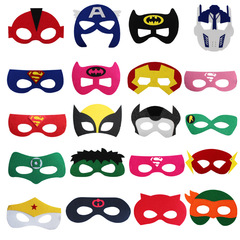 Children's Day Marvel Mask Cartoon Anime Spider-Man Iron Man Captain America Thor Bat Felt Eye Mask
