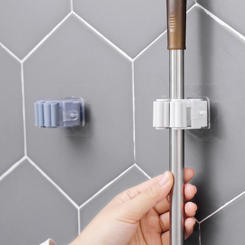 H736 punch-free hanging mop rack bathroom mop hook bathroom sticky hook broom hanger card base mop clip