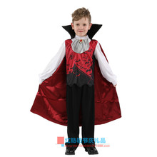 万圣节男童恐怖吸血鬼伯爵演出服蝙蝠吸血小男孩披风角色扮演服装