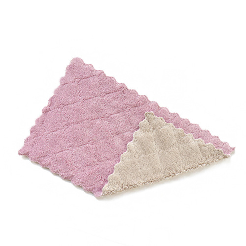 Corrugated edge double-sided super absorbent dishcloth, lint-free dishcloth, non-stick oil dishwashing towel, wet and dry type