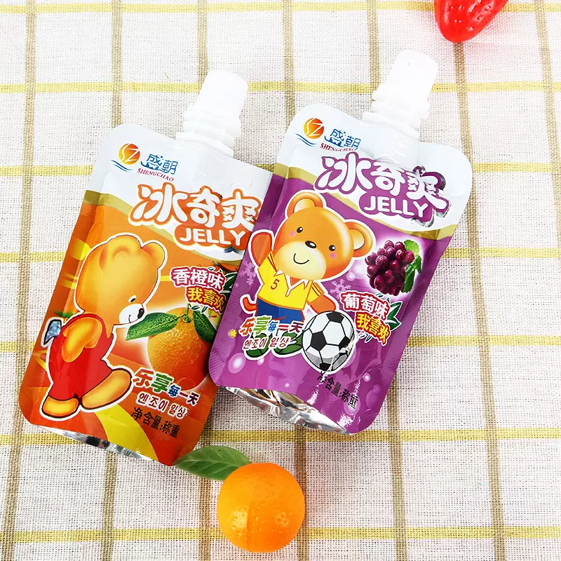 吸吸果冻冰奇爽美味儿童小零食袋装布丁葡萄味香橙味果冻