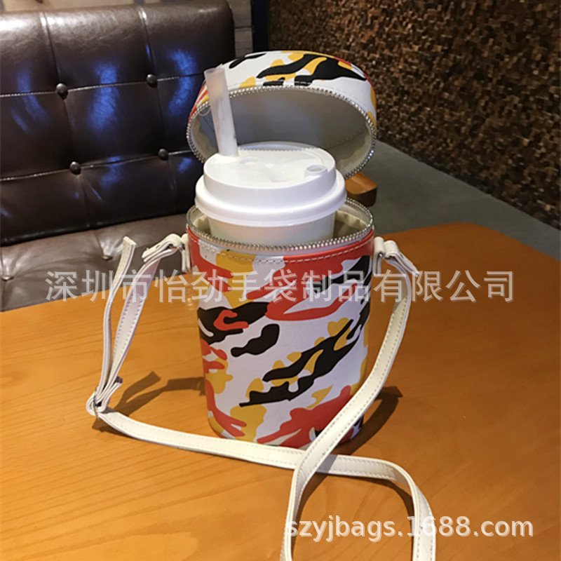 咖啡杯套单肩可乐包斜挎运动水壶包随身登山水袋