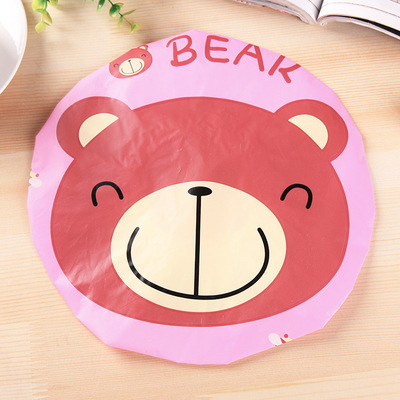 Gorro de ducha de dibujos animados Gorro de ducha de mujer adulto engrosado viaje impermeable champú tapa cocina a prueba de aceite sombrero a prueba de humo