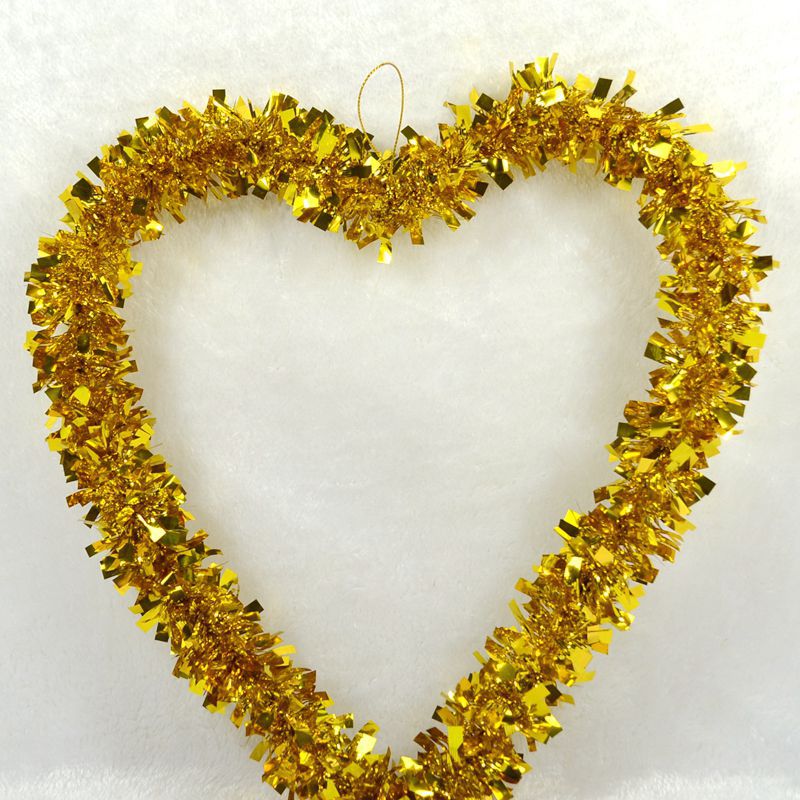 Decoraciones navideñas 35cm tira de lana en forma de corazón Guirnalda de Navidad vacaciones de Navidad decoración de la ventana suministros de diseño de escena