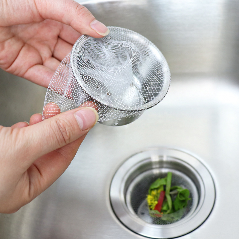 Filter net 100 PCs kitchen sink garbage bag sink drain net bathroom sewer drain anti-blocking floor drain