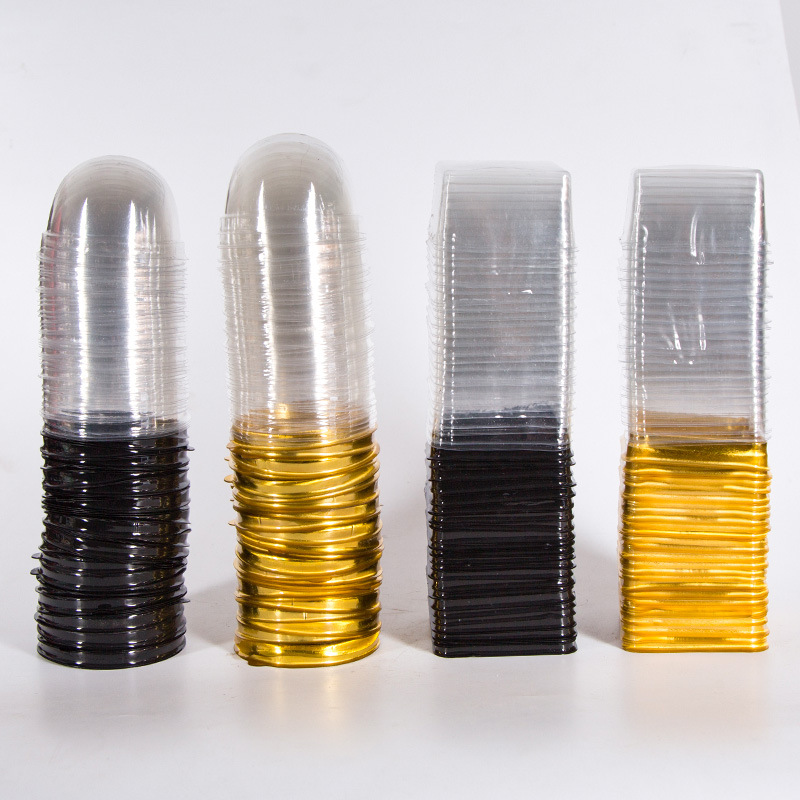 Tapa de plástico cuadrado redondo blister caja yema de huevo caja de la torta titular de la torta de Luna snack caja de nieve caja de belleza 50 piezas