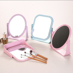 Simple makeup mirror double-sided rotatable makeup mirror desktop high-definition desktop vanity mirror dormitory round desktop mirror