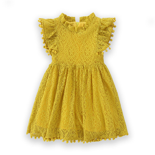 Ladies' Dress Lace Flared Sleeve Dress Children's Princess Dress Girls Skirts Children's Dress Gowns Children's Pleated Skirts Summer