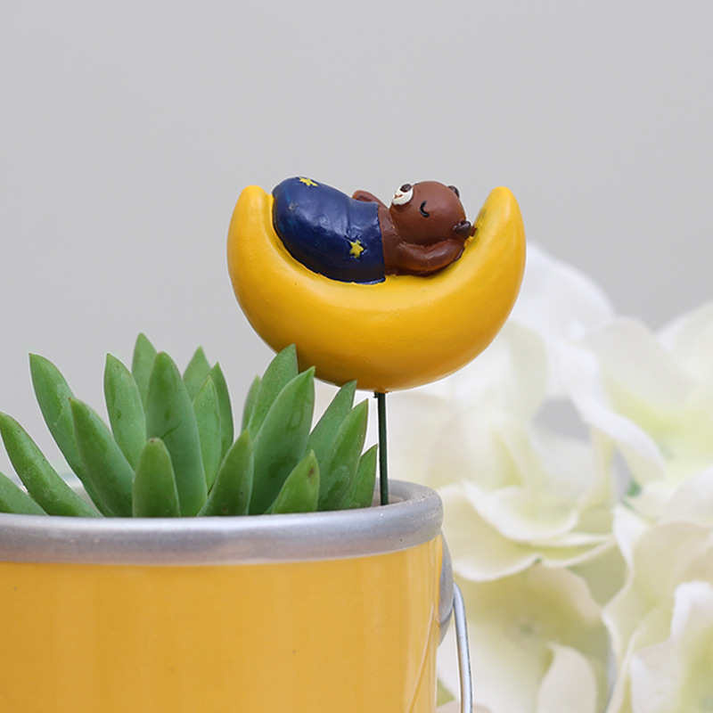 Nanyuan Chuanfang creativo maceta DIY oso flor titular micro paisaje suculento maceta combinación con mini adornos