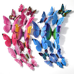 3D Stereo Simulation Double Butterfly Furniture Decoration for Children's Room Home Decoration Scene Layout Props Wall Sticker
