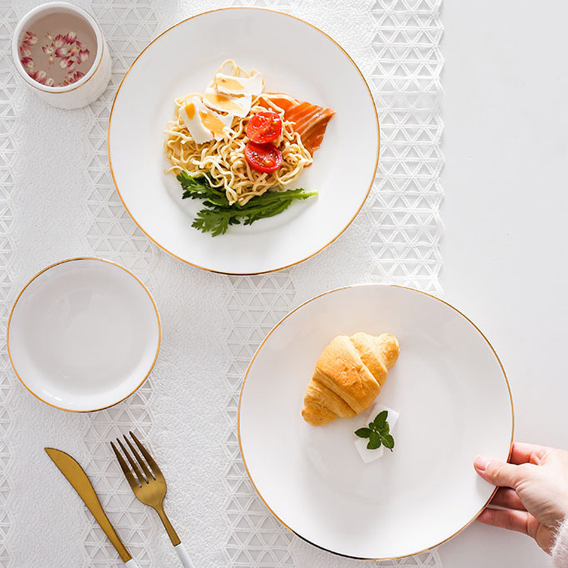 Nordic Phnom Penh Western Meal Plate Ceramic Steak Plate Household Round Shallow Plate Tableware Set Creative Plate Dishes Dessert Nordic Phnom Penh Western Meal Plate Ceramic Steak Plate Household Round Shallow Plate Tableware Set Creative Plate Dishes Dessert