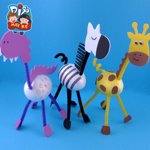 Easter diy egg-shaped styrofoam animal egg cartoon dinosaur model children's handmade diy production materials