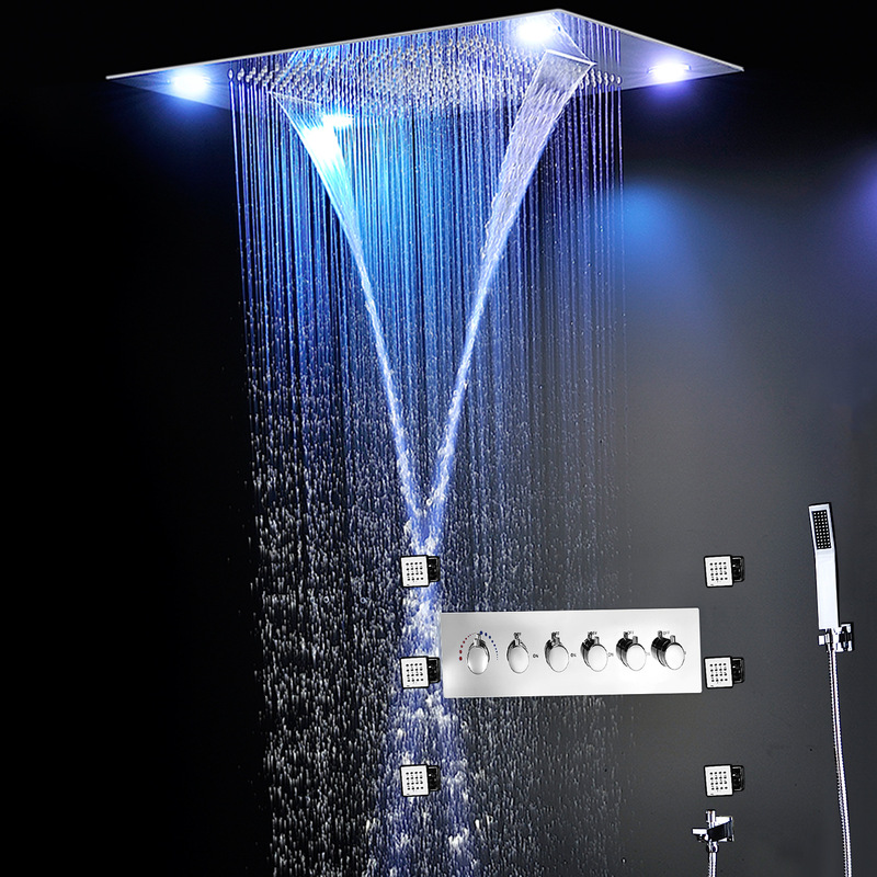 European-style luxury sky curtain shower shower set constant temperature multi-functional SPA rain curtain waterfall rain shower top spray