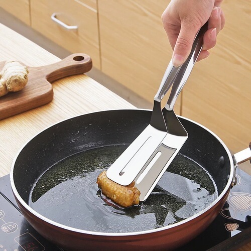 Stainless steel frying spatula clip pancake frying fish shovel pizza steak spatula household kitchen utensils frying steak spatula steak clip