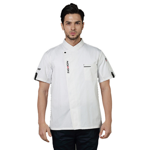 White work clothes barbecue canteen kitchen breathable sweat-wicking chef clothes hotel western restaurant spring and summer short-sleeved work clothes