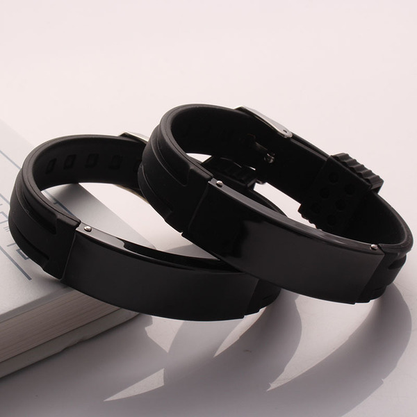 Silicone bracelet stainless steel