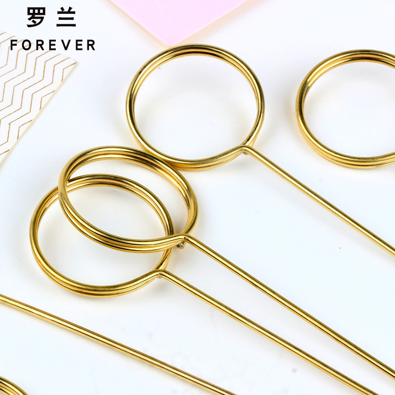 Roland material de embalaje de la flor estilo coreano Internet celebridad metal arreglo floral titular de la tarjeta tuhao chapado en oro ramo floral titular de la tarjeta