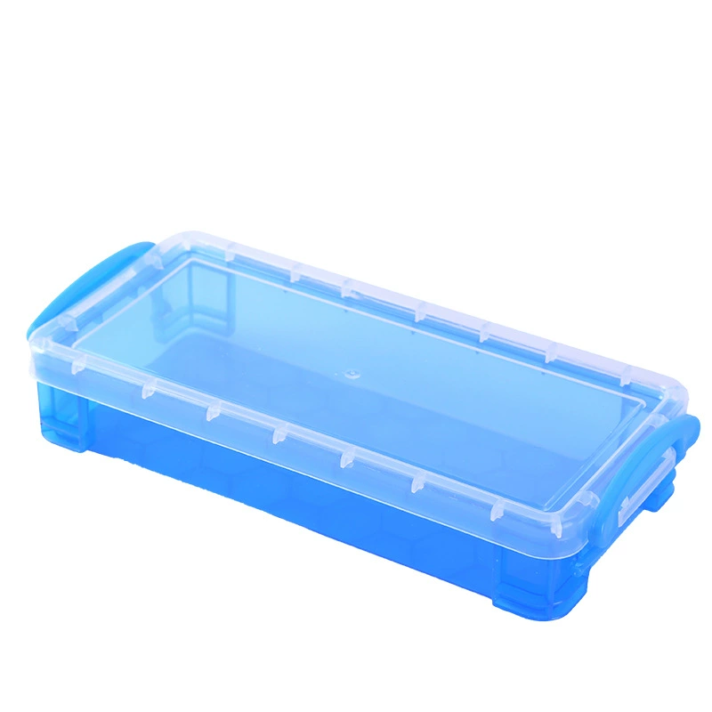 Transparent plastic pencil case, art storage box, children's pen