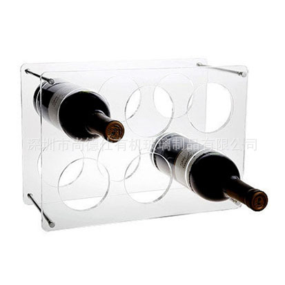 亚克力酒架惠州厂家加工 创意透明有机玻璃迷你广告红酒架