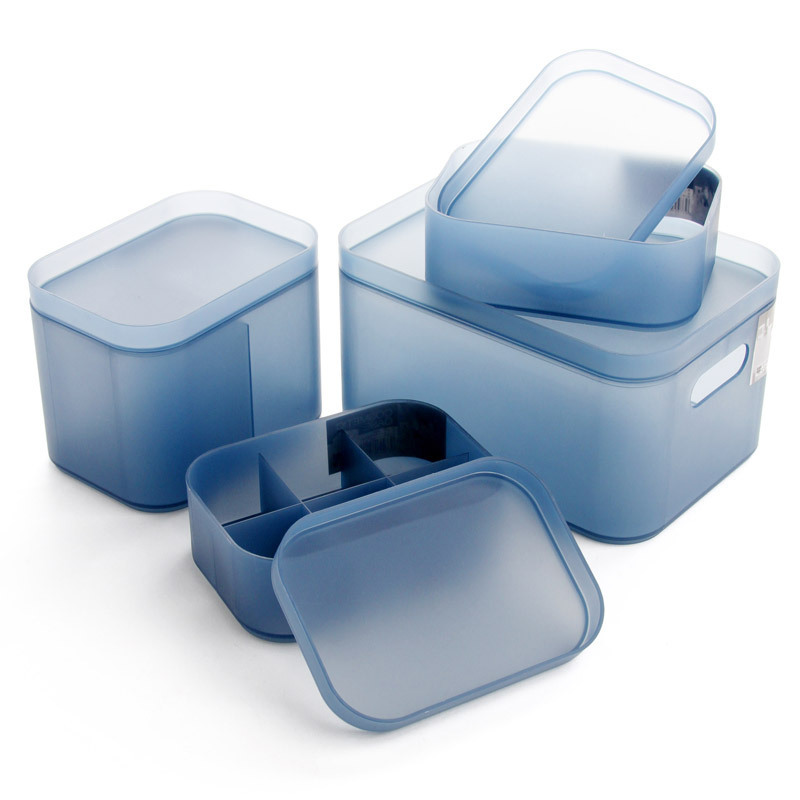 Thickened Plastic Cosmetic Storage Box with Lid Free Combination Desktop Sundries Finishing Box Storage Box Classic