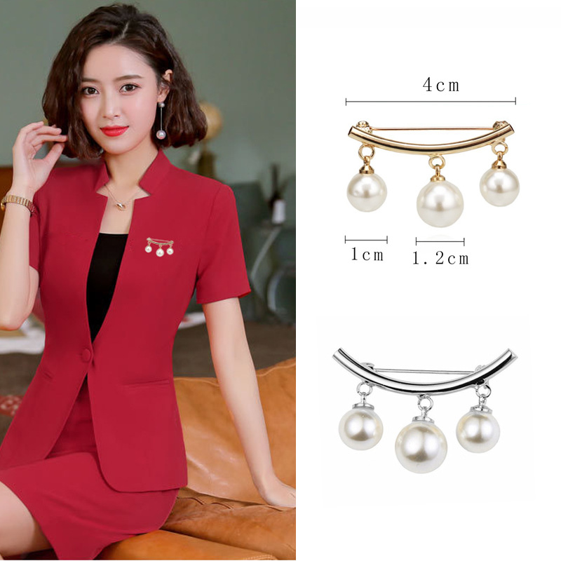 South Korea high-grade anti-light pearl brooch atmospheric fashion women's scarf buckle cardigan pin accessories wholesale