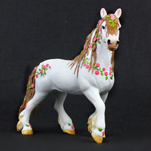仿真动物模型 带花精灵马 实心塑料儿童玩具精灵马 摆件 动物玩具