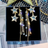 Silver needle, crystal, elegant earrings from pearl, silver 925 sample, wholesale