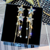 Silver needle, crystal, elegant earrings from pearl, silver 925 sample, wholesale
