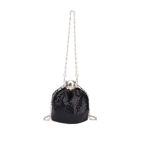 Landmine bag, evening bag, fashionable and personalized women's bag, aluminum flake jar, bucket, kettle bag, Japanese sequined wine bottle bag