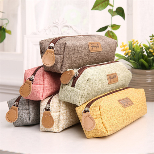 Large-capacity student cute pencil bag Korean stationery bag creative simple pencil box boys and girls solid color pencil box