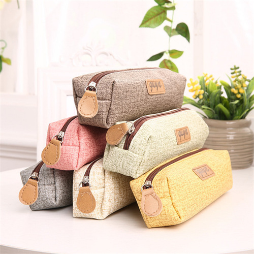 Large-capacity student cute pencil bag Korean stationery bag creative simple pencil box boys and girls solid color pencil box