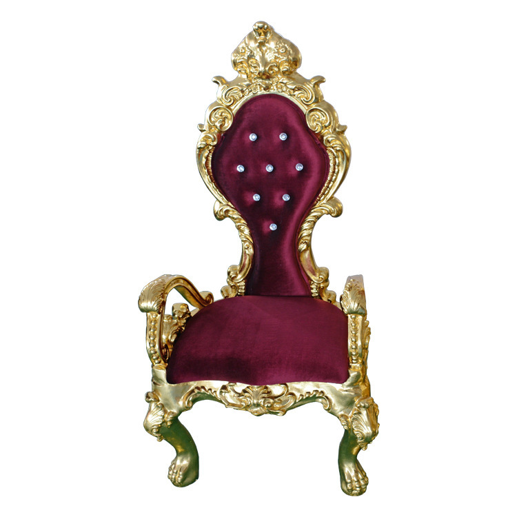 Suministro directo de fábrica de vidrio Silla de acero Silla de princesa KTV Hotel Club silla decorativa rey silla Silla de dragón Silla de boda