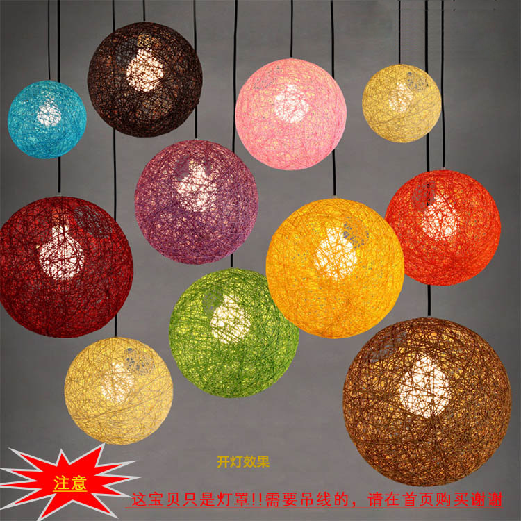 Lámpara de bola de cáñamo al por mayor sala de exposiciones ratán bar restaurante tienda de ropa lámpara restaurante bar lámpara de bola de ratán fábrica