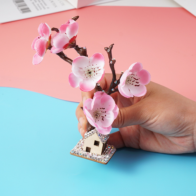 Accesorios para automóviles, diamantes, flores de ciruelo rosas blancas, adornos de flores voladoras, accesorios de regalo creativos de control central, suministros para automóviles