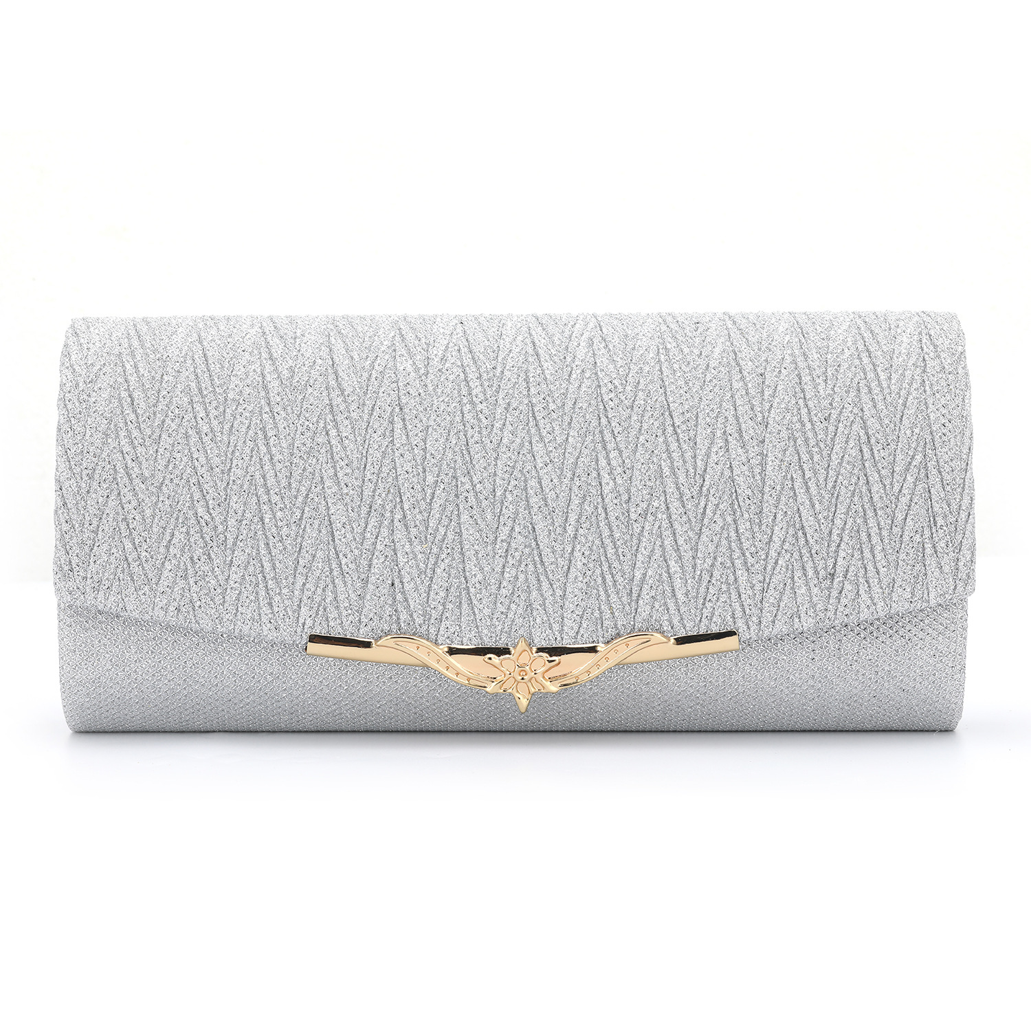 En stock nuevo bolso de noche europeo y americano moda mujer vestido de noche bolsa material flash embrague fiesta metal plisado bolso de las mujeres