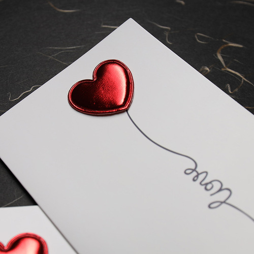 DIY leather love three-dimensional greeting card I love you heartbeat cross-border high-end blessing card Mother's Day greeting card