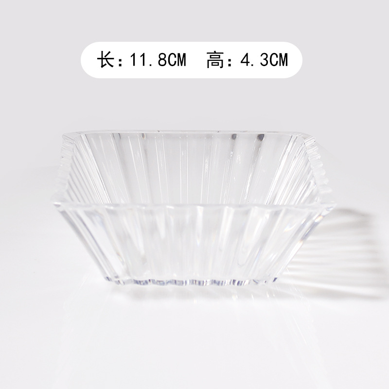 KTV Luz de lujo plato de fruta Barra cuadrada plato de merienda acrílico transparente plato de fruta seca de plástico caramelo postre plato de merienda